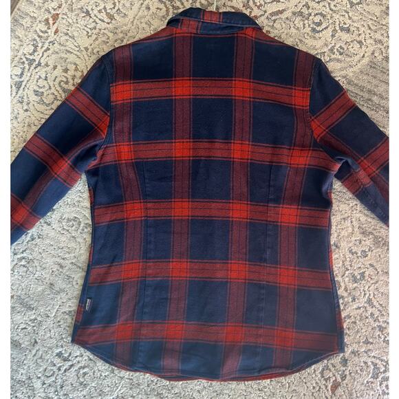 Patagonia Long-Sleeved Fjord Flannel button Up Shirt Medium Navy & Red - Picture 5 of 14
